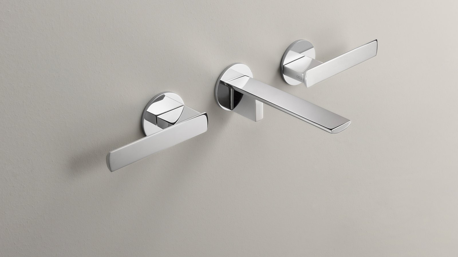 Miscelatore bicomando a parete Ayla di Cea Design in acciaio inox lucidato