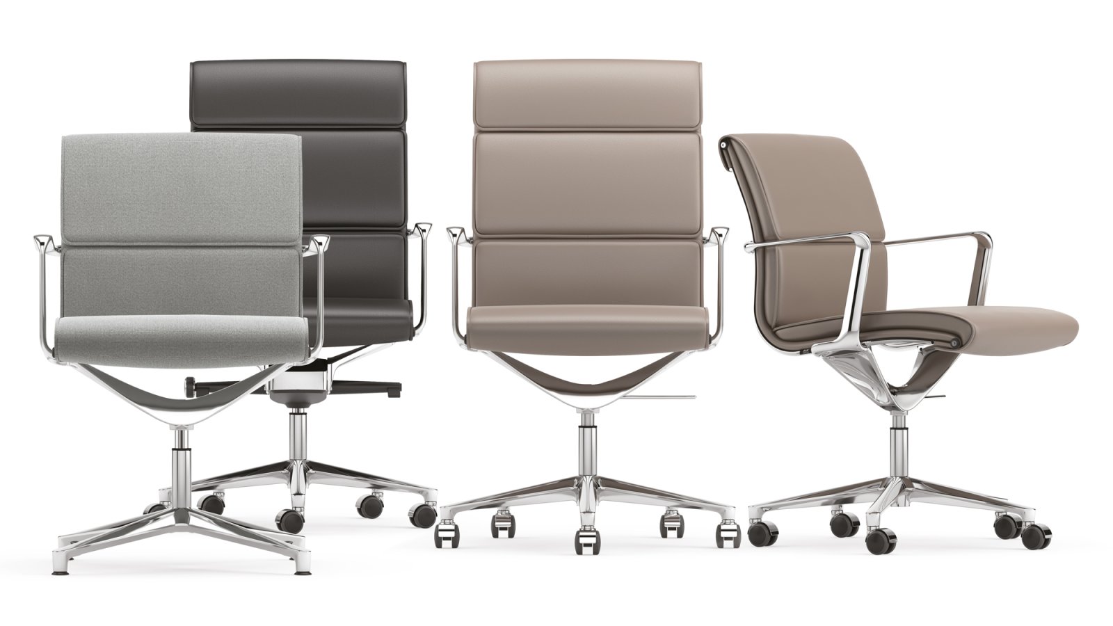 Poltrone direzionali Una Chair di ICF attorno al tavolo riunioni