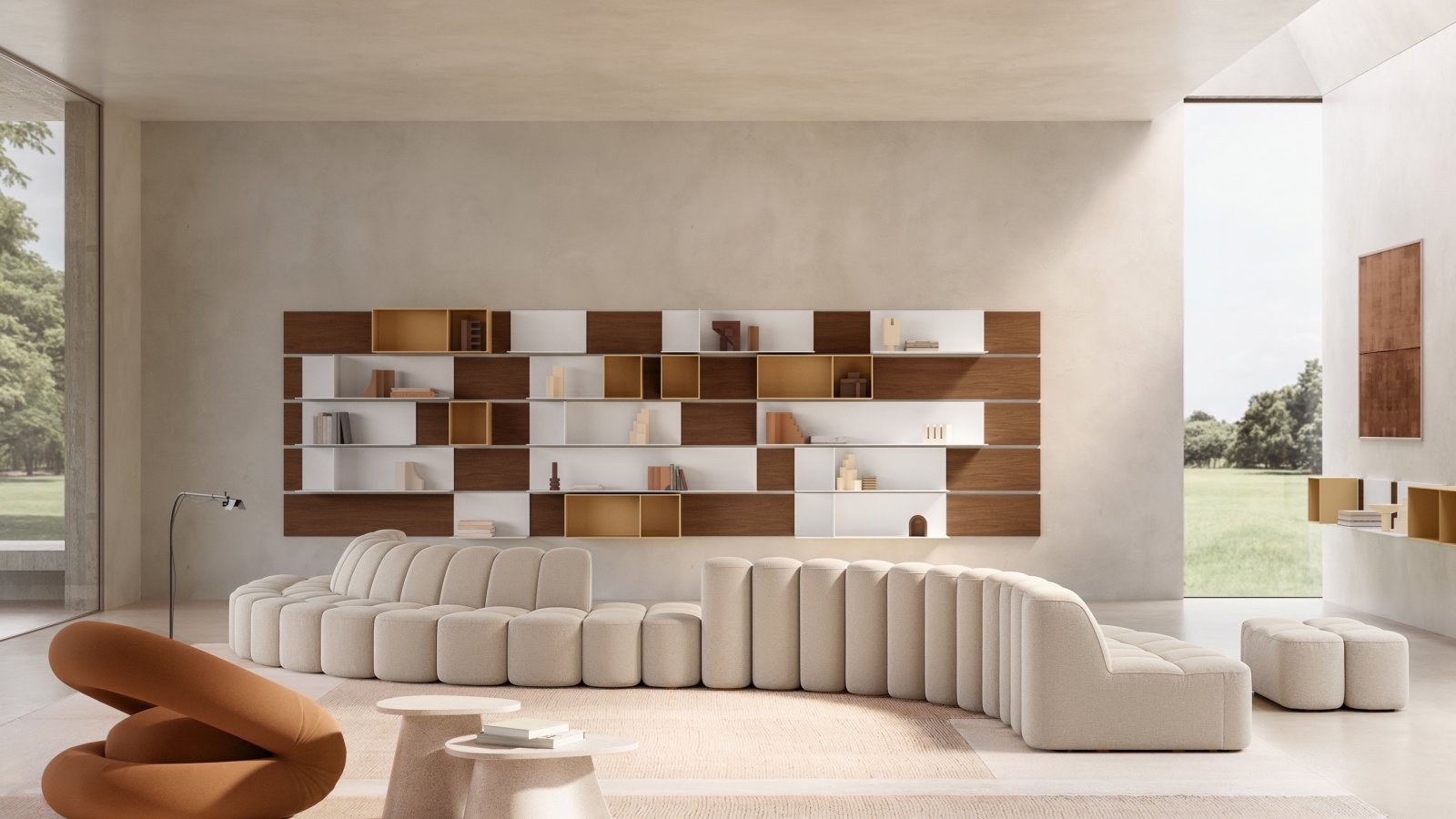 Divano modulare Array di mdf italia in una sala d'attesa