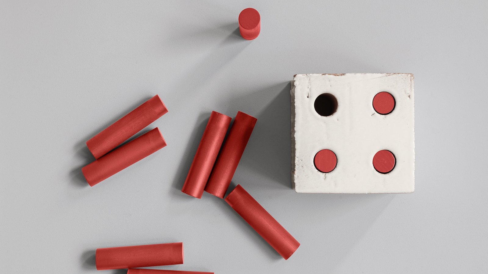 Parete di blocchi Bloc di Mutina in terracotta con quattro fori