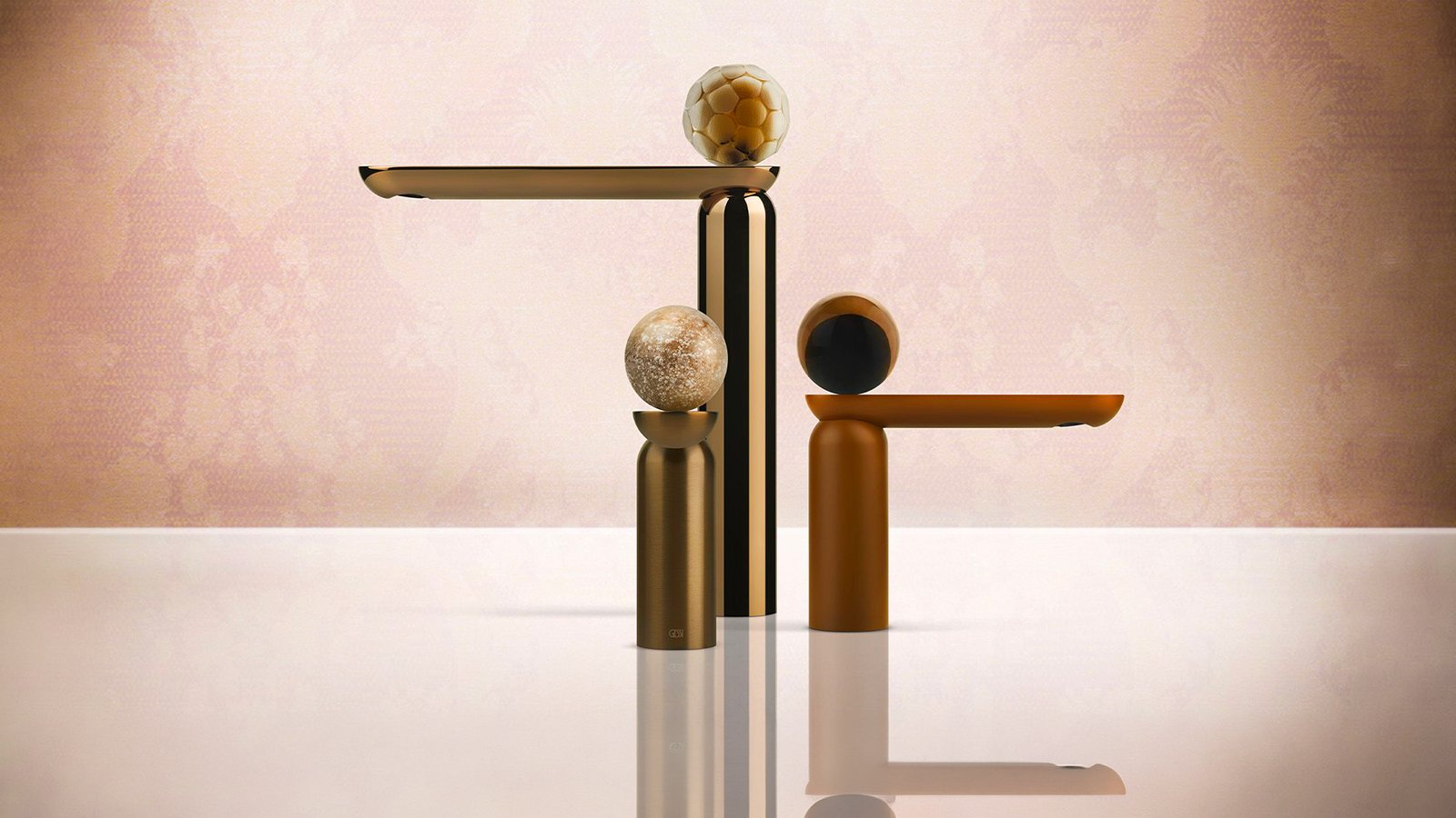 Miscelatore lavabo Perle di Gessi con perla in vetro di Murano