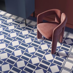 Pattern Square Blue della collezione Mattonelle Margherita in gres Mutina