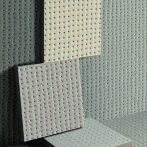 Bagno con pavimento e pareti nella collezione Pico di Mutina