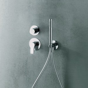 Lavabo a due fori AL/23 Fantini con bocca e comando separati, finitura cromo