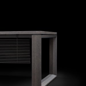Dettaglio della cornice perimetrale a giunti obliqui del piano Arche