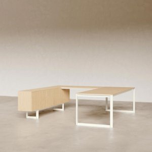 Libreria Ellan sospesa da 240 cm con schiena bianca