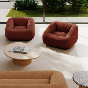 Sedute lounge Aom in un'area comune di hotel