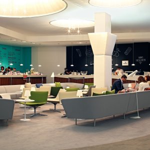 Gruppo corto di Loop in una piccola sala d'attesa