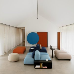 Sistema modulare per sala attesa Ralik di Arper