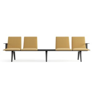 Pausit Lounge di Arper con due moduli chaise longue e tavolino intermedio