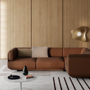 Shaal Arper con cuscini in tessuto Kvadrat e guscio in tinta
