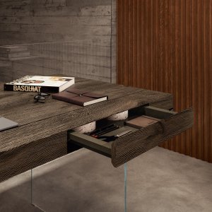 Scrivania direzionale moderna Air di LAGO in vetro e legno