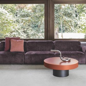 Divano Cloud di Flexteam da 375 cm in tessuto chiaro, vista frontale