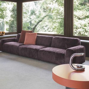 Divani e sedute lounge: composizione ad angolo Cloud di Flexteam in un living