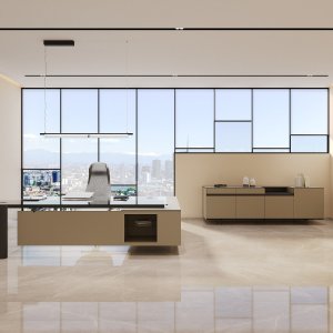 Tavolo riunione Cloud da 420 cm con piano in legno