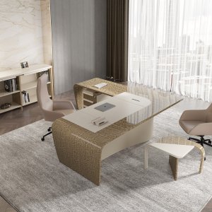 Scrivania per ufficio direzionale design Mithos di Codutti vista di tre quarti