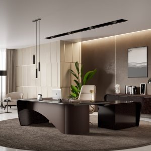 Cassettiera Mithos con porta oggetti in cuoio intarsiato sul top