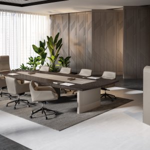 Sala riunioni arredata con la collezione Mithos di Codutti