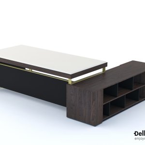 Tavolino da caffè 120 × 60 in noce fumè della collezione I Rovereschi