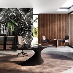 Scrivania design Zero di Della Rovere in vetroresina