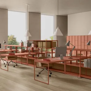 Scaffalatura Line System di Dieffebi in uno spazio coworking