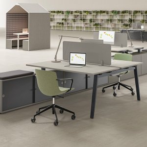 E-Place DVO: scrivania 160 x 80 con piano rovere naturale