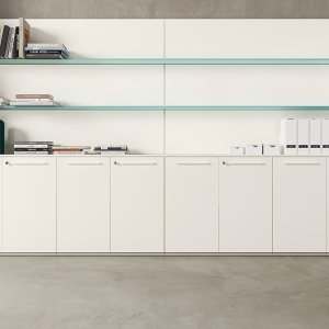 Tavolo riunione E-Place 300 x 120 su due colonne con base quadrata