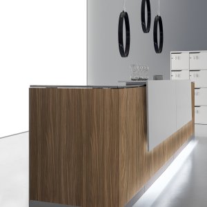 Barra LED sotto il top del bancone Qubo, comando touch