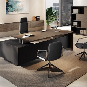 Ufficio direzionale Elite completo — scrivania, riunioni e boiserie, design Progetto CMR