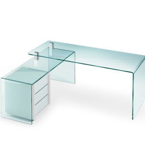 Scrivania direzionale in vetro Rialto in un ufficio