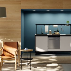Kitchenette Fluido di Martex con piano a induzione e lavello