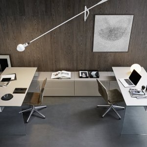 Scrivania direzionale Air Desk, design Pinuccio Borgonovo