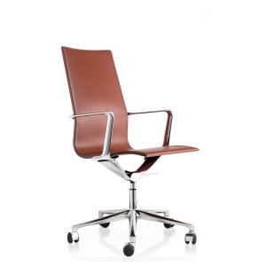 Kuna Chair in cuoio nero
