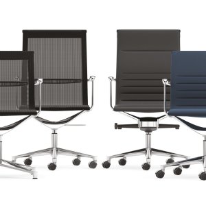 Una Chair con schienale alto in tessuto grigio seta