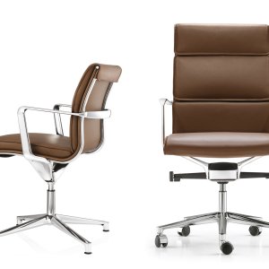 Base a quattro razze con finalini della Una Chair