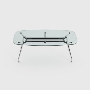 Trave in alluminio estruso del sistema UniTable di ICF con la linea decorativa nera