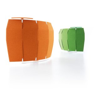 Due postazioni Funny Sat accostate in tessuto arancio e verde