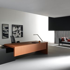 Credenza Kyo laccata ombra con taglio a 45 gradi