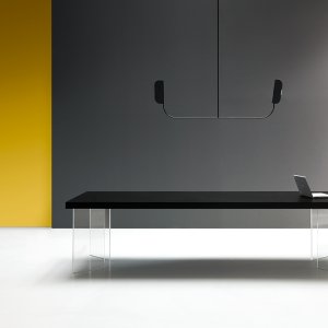 Tavolo meeting Kyo total black laccato nero