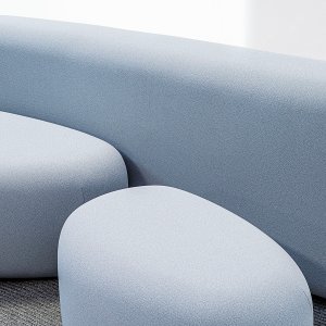 I due pouf Lisse insieme, small e medio, visti dall’alto