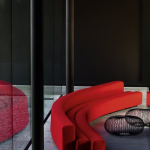 Elemento curvo Osaka con raggio posteriore di 258 cm visto dall’alto