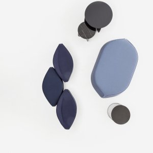 Pouf Diamond Waves con piccolo schienale