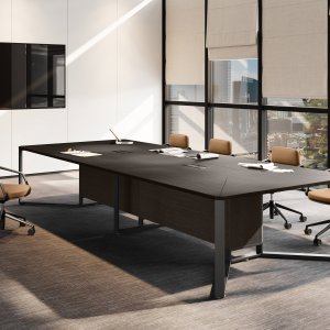 Credenza I-Meet su gambe ad anello cromate con ante in 3D-foil