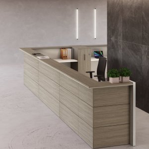 Bancone reception Nice nella hall di una sede direzionale a Milano