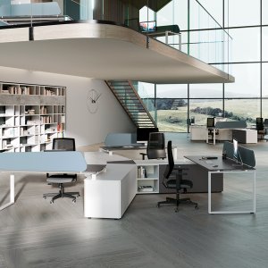 Piano in vetro della scrivania direzionale Loft