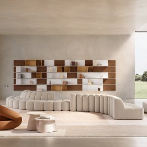 Divano modulare Array di mdf italia in una sala d'attesa