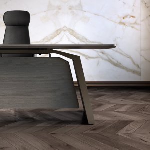 Madia Metar a tre moduli con ante in rovere Carbon