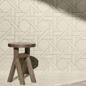 Mosaico Weaving di Mutina con pattern intrecciato Ba Leng in bianco