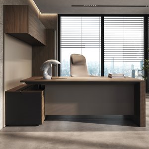 Ono di Frezza, scrivania direzionale moderna con cornice perimetrale in alluminio