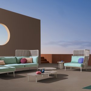 Poltrona Buddyhub di Pedrali con pannello fonoassorbente